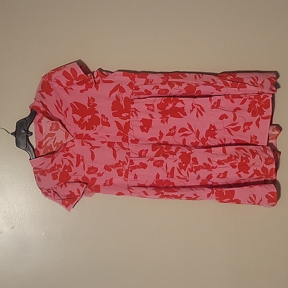 Shein Mini Dress Red Pink Floral Womens Size XL